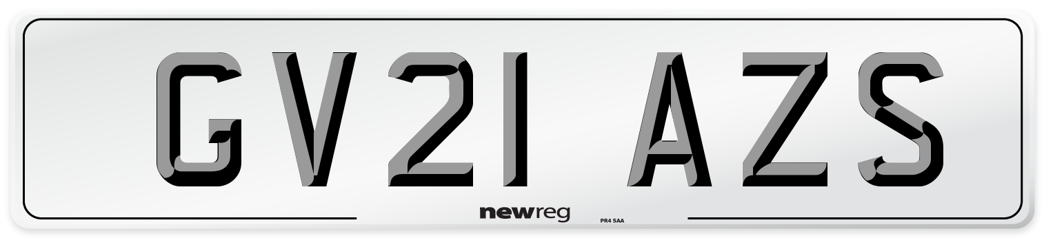 GV21 AZS Number Plate from New Reg